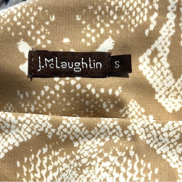 J. McLaughlin,Sage Dress, Cream/Gold Textured Ruched Sheath Slimming,EUC, Size S - Picture 5 of 11